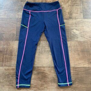 Vineyard Vines cropped leggings navy and neon